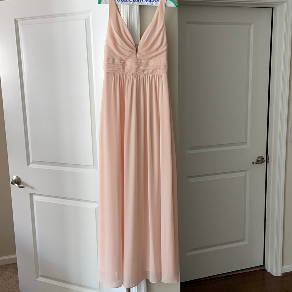 Lulus Ruched A-line Chiffon Maxi Bridesmaids Dress